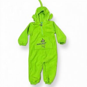 Teletubbies Dipsy Green Fleece Hooded One-Piece Costume 24M Toddler jumpsuit